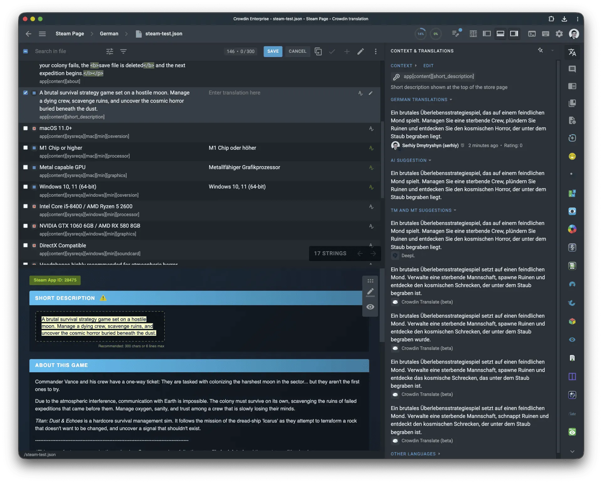 Steam Store Page Localization app